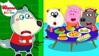 ウルフーは空腹です ????| 共有は思いやりです ????????????| 子供のための良いマナー | 子供向け | ウルフー日本語 | Wolfoo Japan