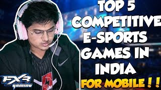 TOP 5 E SPORTS GAMES IN INDIA FOR MOBILE!!!!!!! || 200 subscriber special!!!!!