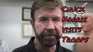 79 year old Chuck Norris visits U.S. Soldiers & Reservists in Texas