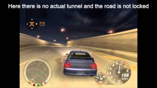 NFS Underground 2 - PS2 Beta Hacked Demo - the beta Tunnel Construction road