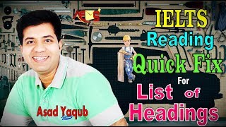 At Last, Asad Yaqub Discovered The Secret Techniques for IELTS Reading List of Headings
