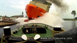 Tewaterlating van de Esnaad 222 bij De Hoop in Foxhol, Groningen.