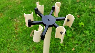 Vertical Axis Turbine Using Free Energy || School Project || Home Made