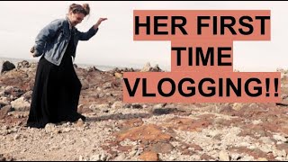 A DAY AT THE BEACH (HER FIRST TIME VLOGGING!)   #BEACH  #VLOGGING #FUN #TRAVELVLOG #LOSANGELES