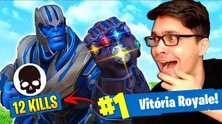 VIREI O THANOS E MATEI TODO MUNDO NO FORTNITE BATTLE ROYALE