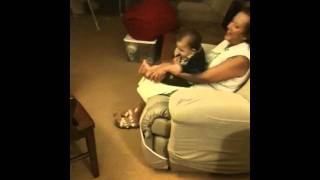 River looooves playing hide grandma's feet