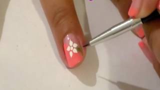 manicure con flor - como hacer una flor en las uñas - tuto nail art flower - amy estilo - acamye