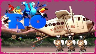 Angry Birds Rio - Airfield Chase All Levels Three Star Walkthrough