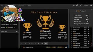 CHESS. Elite SuperBlitz Arena on Lichess.org. LiveStream. 15/09/2018
