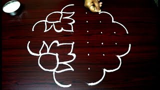 simple and beautiful rangoli designs 8 with dots || chukkala muggulu designs || easy kolam