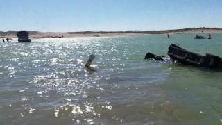 M1070 HET winched out M923 in Elephant Butte Lake