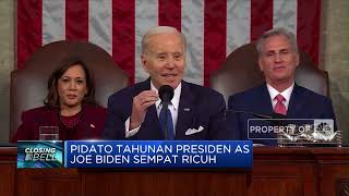 Pidato Tahunan Presiden AS Joe Biden Sempat Ricuh