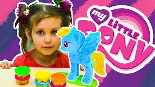 Даша Лепит Пластилин Плей До Май Литл Пони набор распаковка Play Doh My Little Pony