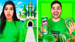 VIVIENDO en un MUNDO VERDE por 24 HORAS !!