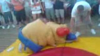 sumo wrestling in malia beach party with club 18-30 pt 1