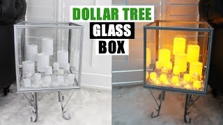 DIY DOLLAR TREE GLASS DISPLAY BOX DIY Home Decor Idea