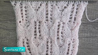 Ажурный Фантазийный узор спицами. Вязание спицами # 598