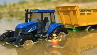 BRUDER TOYS tractors in the MUD! | Kids toys | Toys cartoon