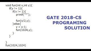 GATE 2018-CS | PROGRAMING SOLUTION