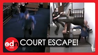 Court Officer DIVES Down Staircase to Apprehend Drugs Felon Making Escape