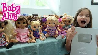 BABY ALIVE Doll Collection Plus 100,000 Subscriber Play Button