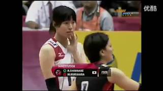 Japanese girl sprains her left ankle in a volleyball game