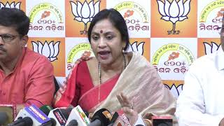 Press conference by Dr. Lekhasri Samantsinghar at BJP State Office, Bhubaneswar.