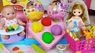 Play doh bread cooking shop and baby doll surprise egg toys play - 토이몽