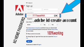 How to adobe id create new account and Fix password 2018 ,19