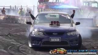 BASKDR FORD XR8 UTE BURNOUTS AT LARDNER PARK MOTORFEST 2015