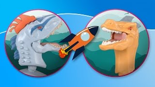 Динозавры. Игрушки- конструкторы Hero Mashers из Юрского периода сражаются в джунглях