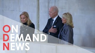 Emotional Joe Biden Views Queen Lying in State in London
