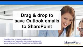 Drag and Drop to Save Outlook Emails to SharePoint