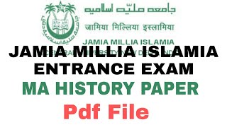 JMI MA HISTORY LAST YEAR PAPER IN PDF | JMI MA ENTRANCE EXAM PAPER