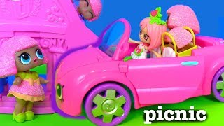 Shopkins Picnic Petkins Видео для Детей LOL Surprise Мультики про Машинки #Шопкинс #Poolparty