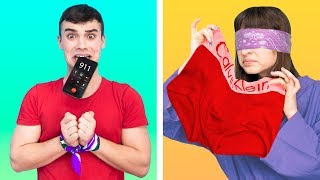 Экстремальный челлендж без рук и вслепую!