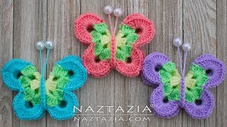 How to Crochet Sweet Simply Butterfly - DIY Tutorial Butterflies Mariposa Borboleta