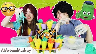 Monster JUNK SLIME! Making DIY Slime with YUCKY Items! / AllAroundAudrey