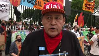 USA: Indigenous people and climate activists rally in front of WH