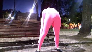 CONTORTIONIST GERALDINE COLOMBO FLEXIBLE IN PINK CATSUIT CONTORTION GIRL