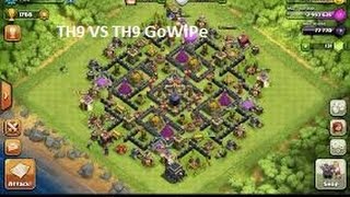 TH9 VS TH9 GoWipe + DE farming + war strategy tutorials