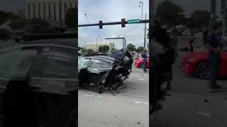Tesla VS GTA real car crash in stree in New York