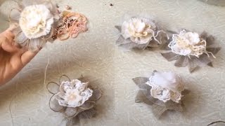 Цветы из мешковины. DIY