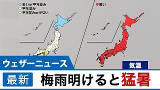 梅雨が明けると猛暑(気象庁1か月予報)