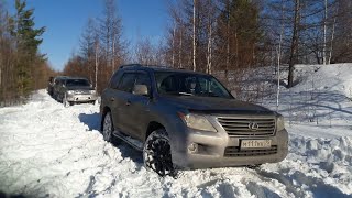 Lexus LX570, УАЗ Патриот, Pajero, Escudo, Surf. УАЗ чуть не сгорел. Такого снега никто не ожидал!