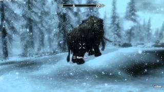 TES V Skyrim Дубина великана - Lydia vs Mammoth