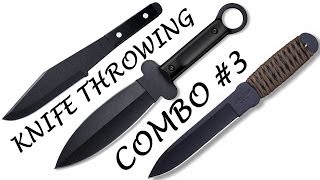 Knife Throwing Combo #3 - 3 Knives - Cold Steel True Flight, Perfect Balance & Shanghai Shadow