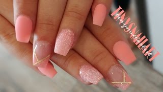 Coral Baby Coffin Nails