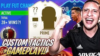 MY NEW SQUAD!! CRAZY 28-2 LIVE PRO FUT CHAMPS GAMEPLAY + CUSTOM TACTICS! FIFA 19 ULTIMATE TEAM