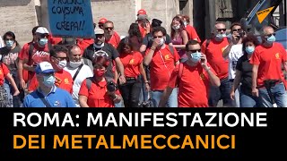 Roma: manifestazione dei metalmeccanici per condizioni migliori post-Covid